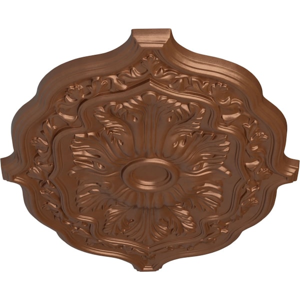 Pesaro Ceiling Medallion, Hand-Painted Polished Copper, 36W X 26H X 1 1/2P